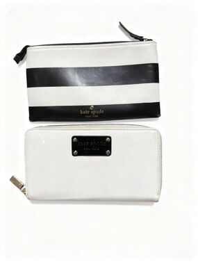 Kate Spade zip around white wallet and Makeup bag bundle
